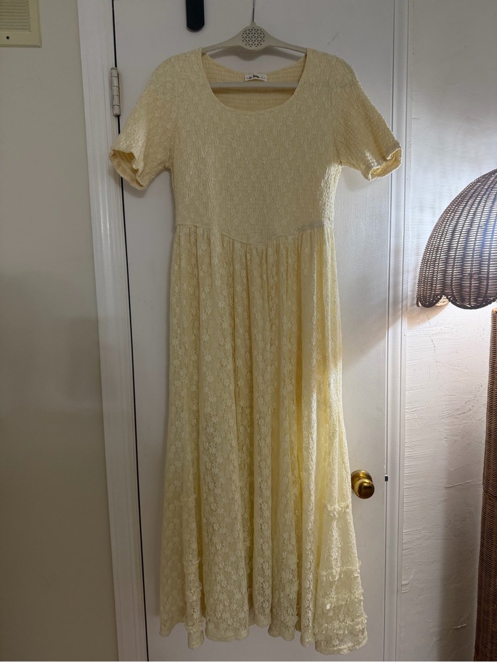 In Bloom Pale Yellow Lace Maxi Dress for Girls